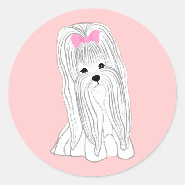 Maltese Classic Round Sticker | Zazzle