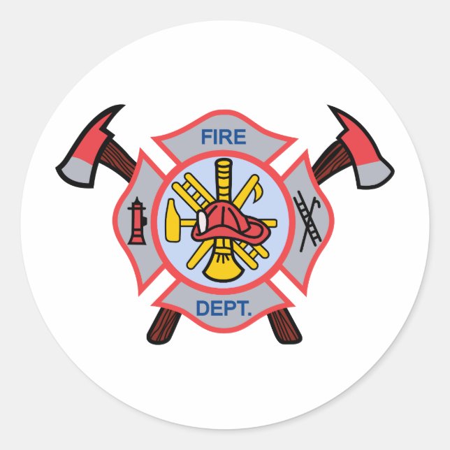 MALTESE CROSS APPLIQUE CLASSIC ROUND STICKER (Front)
