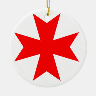 Maltese Cross Ceramic Ornament
