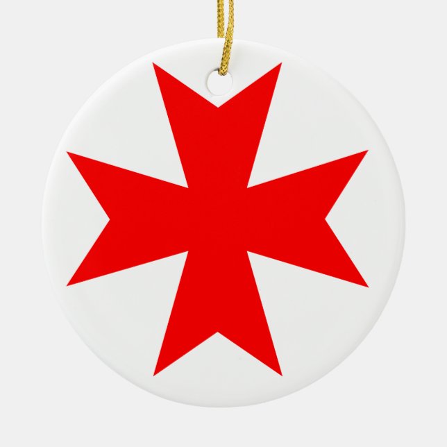 Maltese Cross Ceramic Ornament (Front)