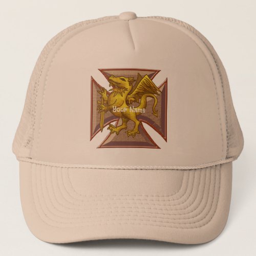 Maltese Cross Dragon custom name hat