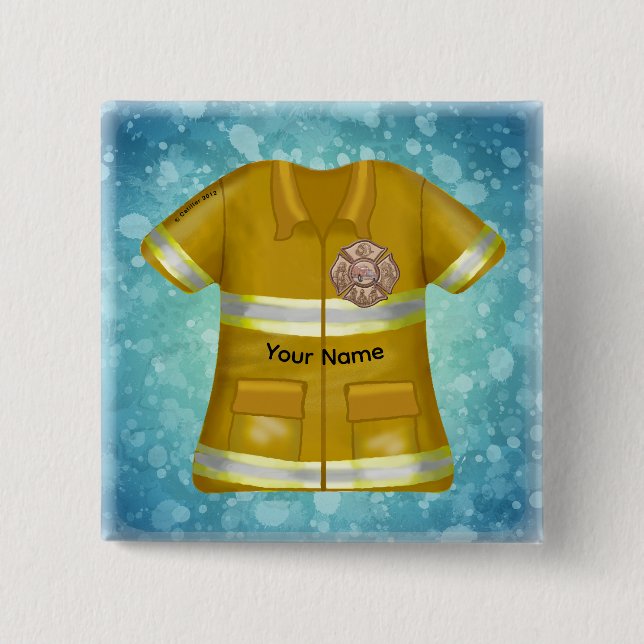 Maltese Cross  Firefighter  Button (Front)