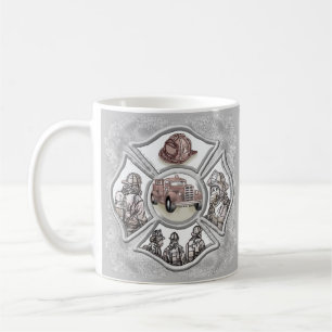 Maltese cross firefighter custom mug