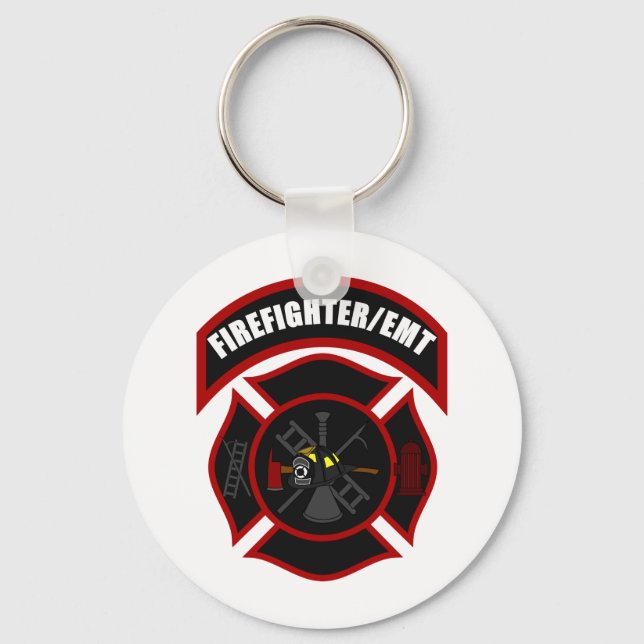 Maltese Cross - Firefighter/EMT Keychain (Front)