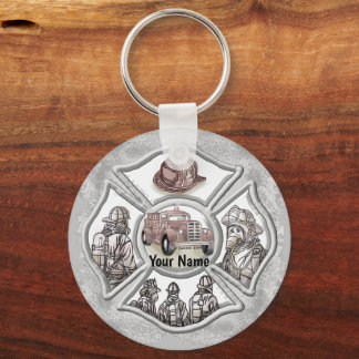 Maltese cross firefighter  keychain