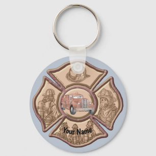 Maltese Cross Firefighter Keychain