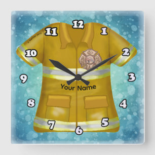 Maltese Cross Firefighter Square Wall Clock