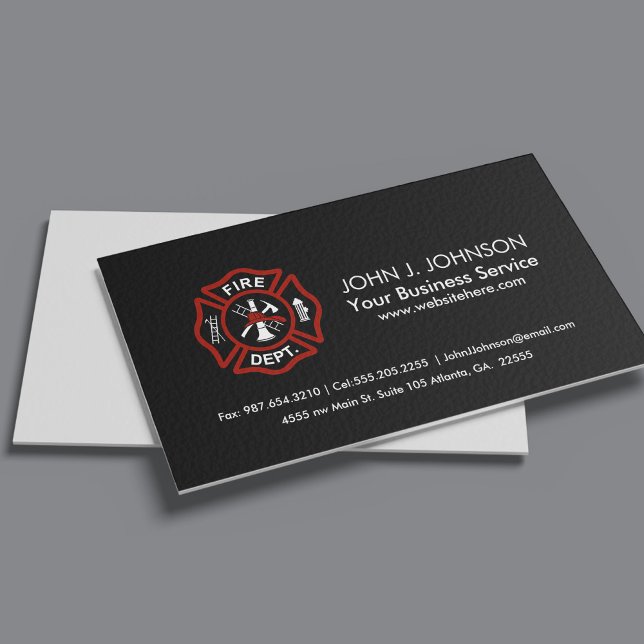 Maltese Cross Firefighter Style Personal Business Card (Creator Uploaded)