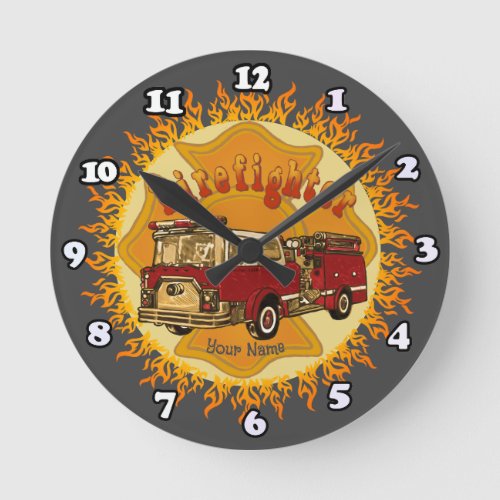 Maltese Cross Firetruck clock