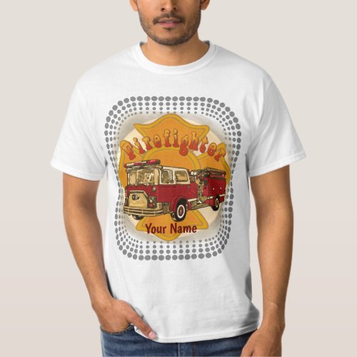Maltese Cross Firetruck custom name t_shirt