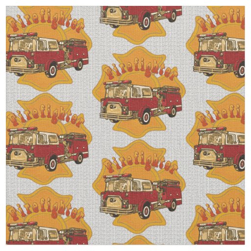 Maltese Cross Firetruck Firefighter Fabric