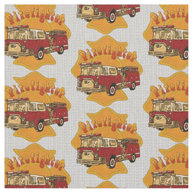 Maltese Cross Firetruck Firefighter Fabric (Close Up)