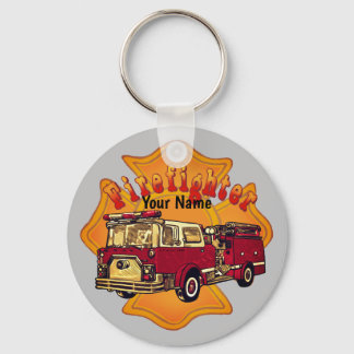 Maltese Cross Firetruck firefighter Keychain