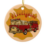 Maltese Cross Firetruck  Ornament