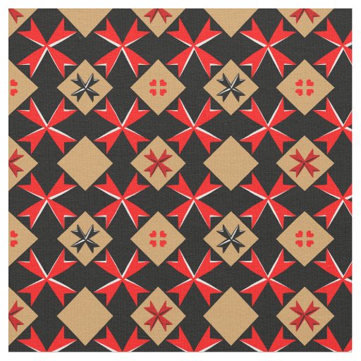 Maltese Cross & Malta Flag Trendy Fabric /fashion