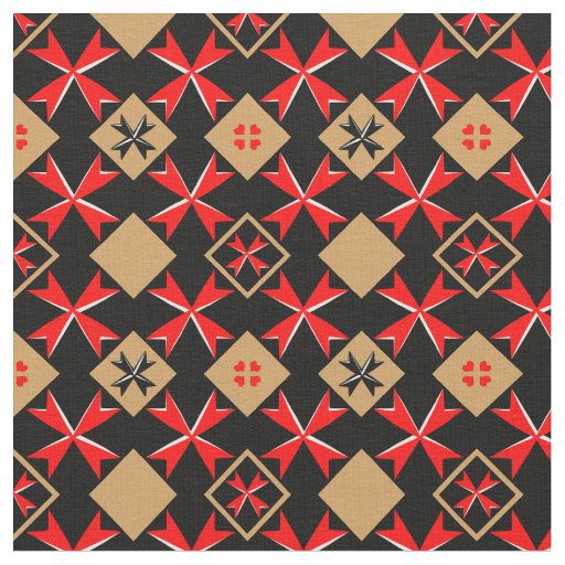 Maltese Cross & Malta Flag Trendy Fabric /fashion