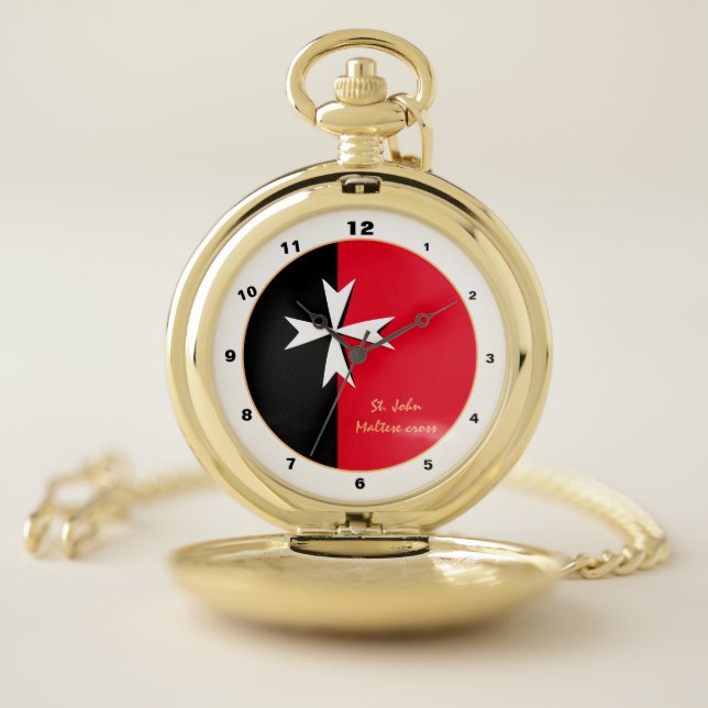 Maltese Cross & Malta Flag trendy fashion /design Pocket Watch (Inside)