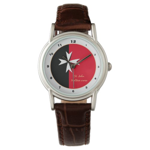 Maltese Cross  Malta Flag trendy fashion design Watch