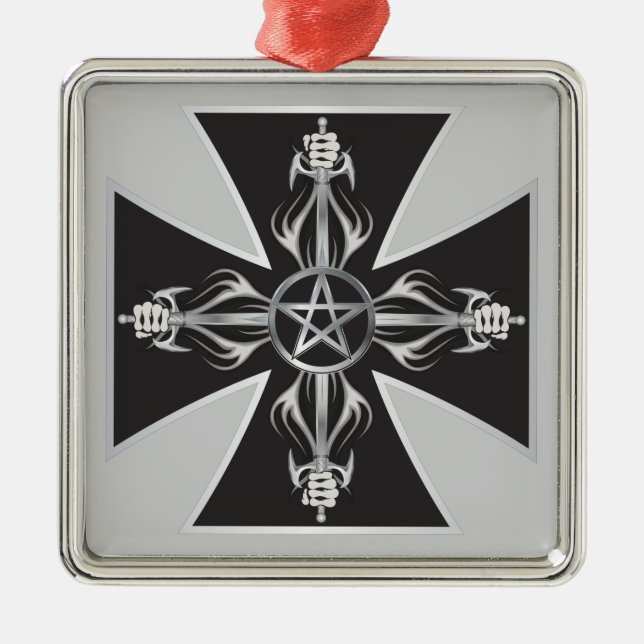 Maltese Cross Metal Ornament (Front)