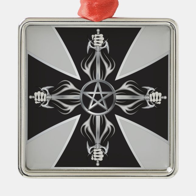 Maltese Cross Metal Ornament (Front)