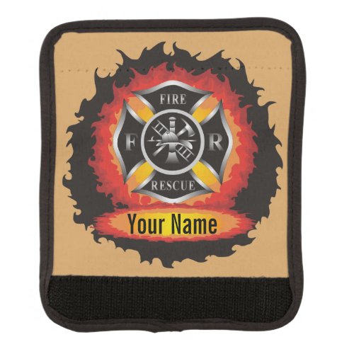 Maltese Cross Personalized Firefighter Luggage Handle Wrap