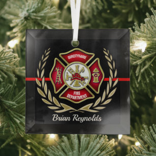 Firefighter Engraved Christmas Ornament Personalized FREE First In Last Out 