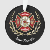 Maltese Cross Personalized Firefighter Ornament | Zazzle