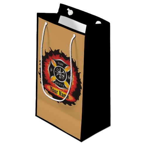 Maltese Cross Personalized Firefighter Small Gift Bag