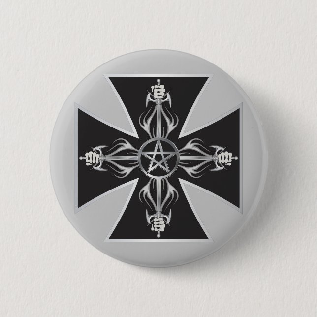 Maltese Cross Pinback Button (Front)
