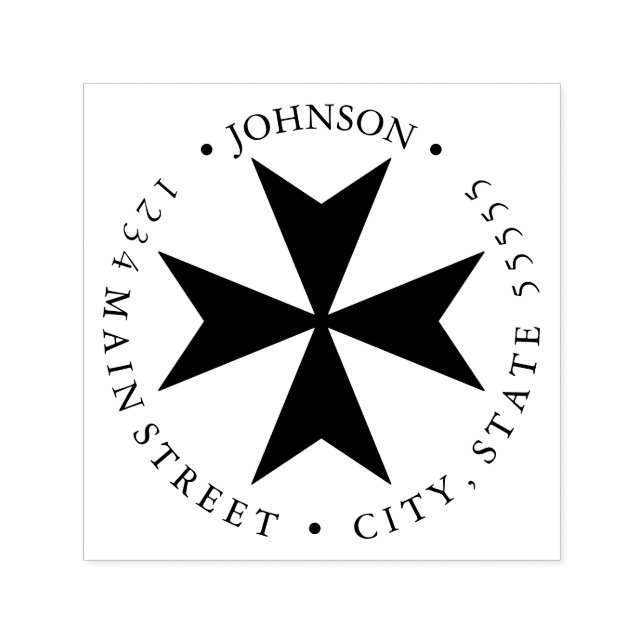 Maltese Cross Return Label Self-inking Stamp (Design)