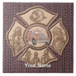 Maltese Cross Rev Firefighter Ceramic Tile