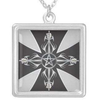 Maltese Cross Silver Plated Necklace