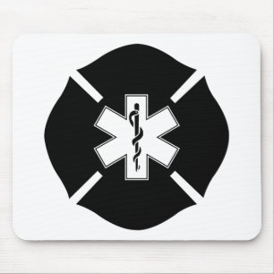 Maltese Cross & Star of Life Mouse Pad