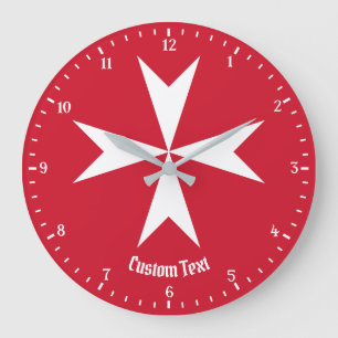 Maltese Cross Symbol Large Clock