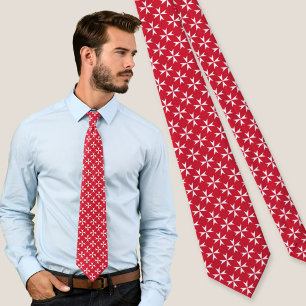 Maltese Cross Symbol Pattern Neck Tie