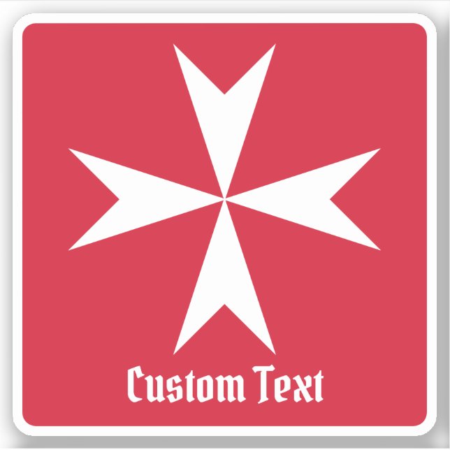 Maltese Cross Symbol Sticker (Front)