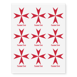 Maltese Cross Symbol Temporary Tattoos