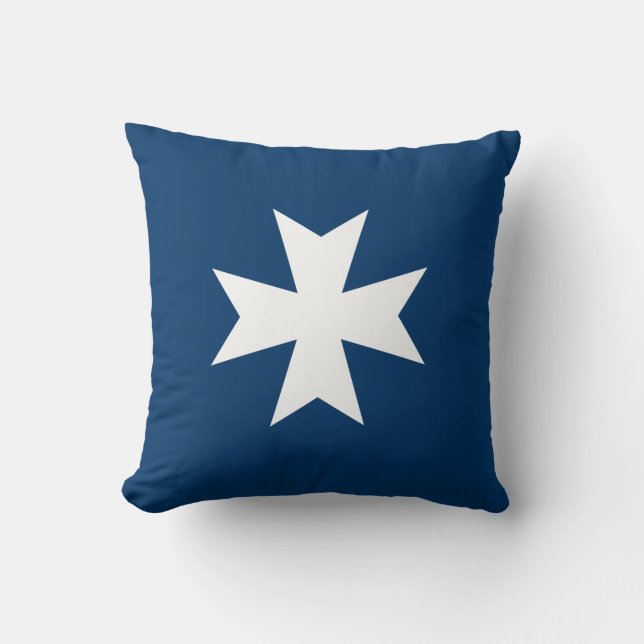 Maltese Cross Throw Pillow (Front)