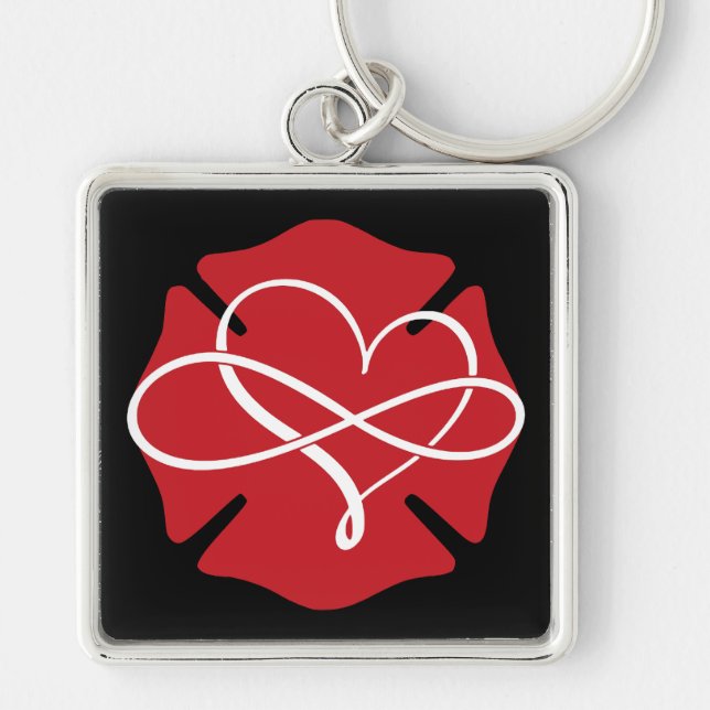 MALTESE CROSS with HEART and INFINITY Keychain (Front)