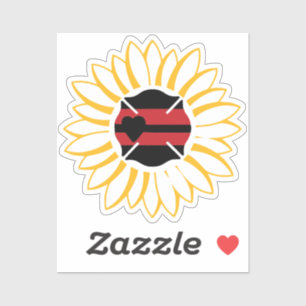 Maltese Cross with Red Line and Heart in Sunflower Sticker