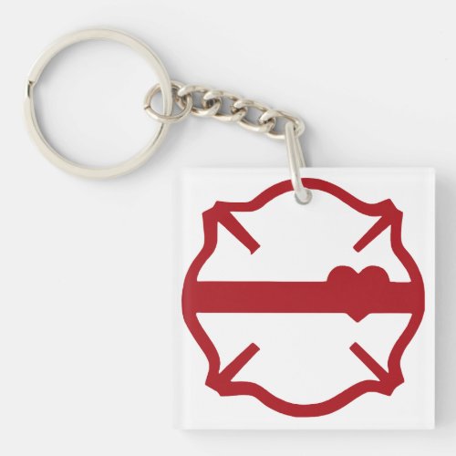 MALTESE CROSS with RED LINE MH12 Keychain