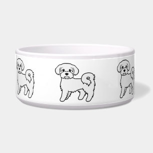 Maltese Cute Cartoon Dog Illustration Bowl