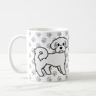 Maltese Cute Cartoon Dog Illustration Coffee Mug