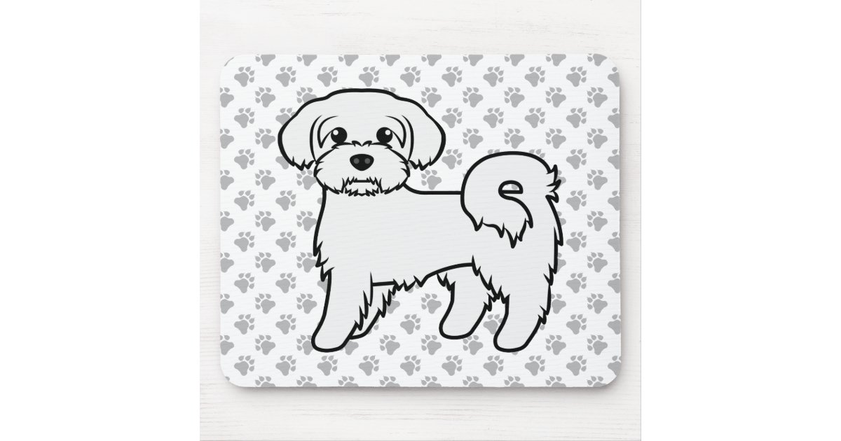 Maltese Terrier Personalised Computer Mouse Mat
