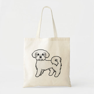 Maltese Cute Cartoon Dog Illustration Tote Bag