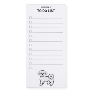 Maltese Cute Cartoon Dog To Do List Magnetic Notepad