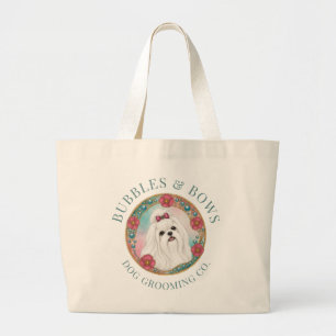 Maltese Cute Dog Grooming Kit Large Tote Bag