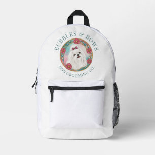 Maltese Cute Dog Grooming Kit Printed Backpack