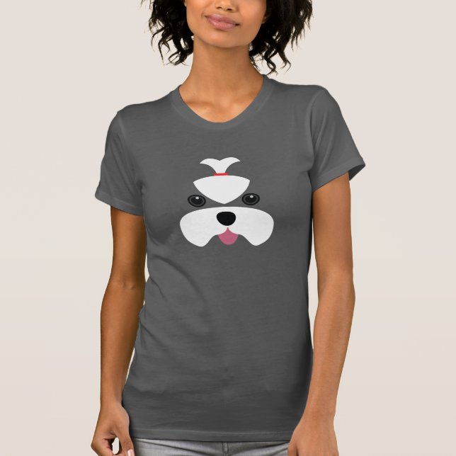 Maltese cutesy face T-Shirt (Front)