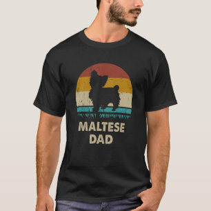 Maltese Dad For Men Maltese Dog Vintage Dad T-Shirt